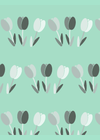 Three monochrome tulips on BG