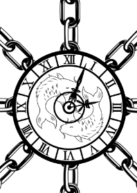 Pisces clock and chain 2024