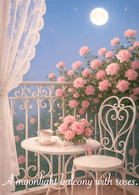 A moonlight balcony with roses.