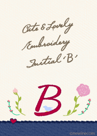 Cute & Lovely embroidery Initial 'B'