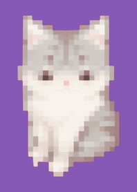 猫のドット絵のきせかえ Purple 01
