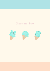 Watercolor painting : Chocolate mint Ice