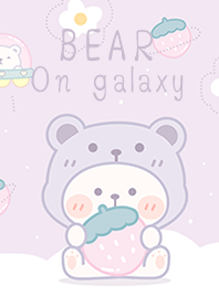 Happy bear on purple galaxy!