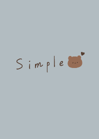 simple cute bear dull blue