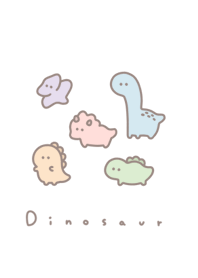 ไดโนเสาร์น่ารัก。white pastel