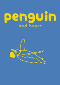 penguin & heart Pale Salvia Blue