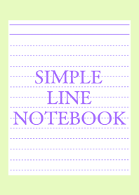 SIMPLE PURPLE LINE NOTEBOOK/YELLOW GREEN