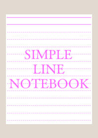 SIMPLE PINK LINE NOTEBOOK-BEIGE-WHITE