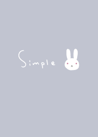 シンプルうさぎ：くすみブルー