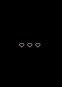 3 hearts/ black pink.