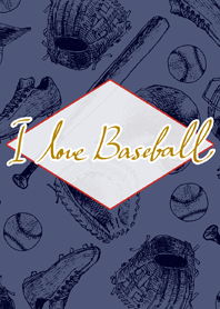 I Love Baseball-Navy/Gold-