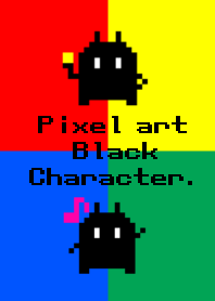 Pixel art Black Character.