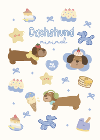 Dachshund minimal : baby blue