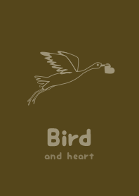 Bird & Heart Gun metal