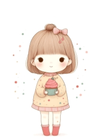 Cute Girl and Cupcake V.3