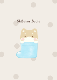 Shibainu and Boots -blue- dot