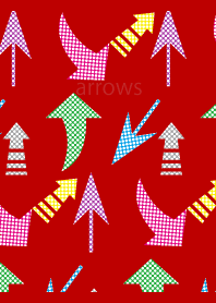 colorful arrows on red & beige