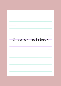 2 COLOR NOTEBOOK-PURPLE&GREEN-DUSTY PINK