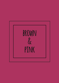 ブラウン & ピンク / ラインスクエア