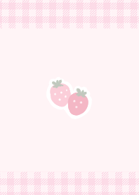 Strawberry with plaid pattern