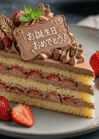 Birthday Chocolate Shortcake-I LOVECAKEj