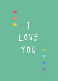 หัวใจสีรุ้งเรียบง่าย(สีเขียวมิ้นต์)