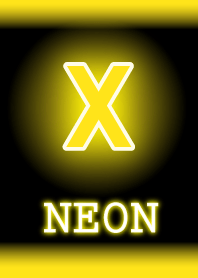 【X】イニシャル ネオン 黄色