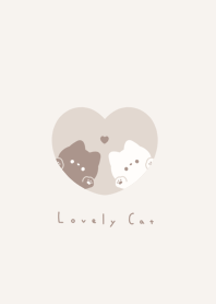 Pair Cats in Heart(NL)/beige LB.