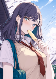 美少女吃冰棒 1