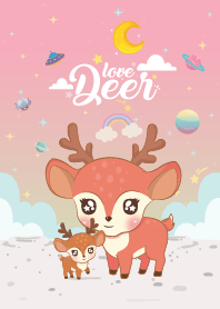 Deer Love Galaxy Peach