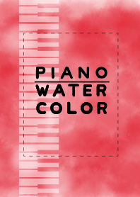 Piano keyboard watercolor ver. red