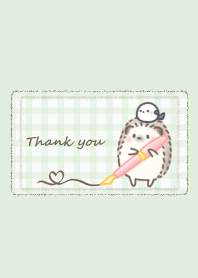 Hedgehog and Shimaenaga -letter- green