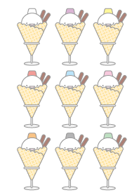 11：アイスクリーム：カラフルスノーマン