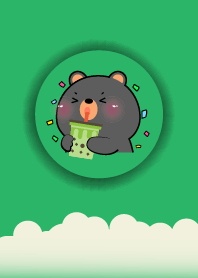 Simple Black Bear Love Green Color (JP)