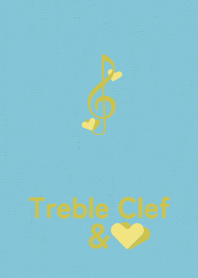 Treble Clef&heart blue sky & ginkgo
