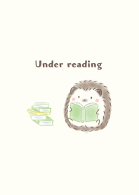 Hedgehog and Book -green-