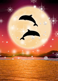 The luck increases.Super moon & Dolphin