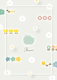 bright green apple and flower 04_2