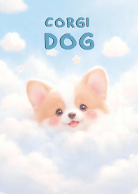 Kawaii Corgi Dog In Sky Land