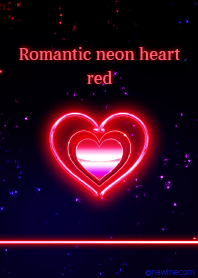 Romantic neon heart red