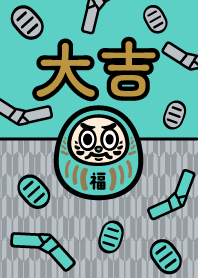 幸運／大吉だるま／ミント×シルバー