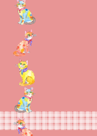 cat playing tricks3 on light pink