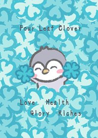 Penguin Clover Garden!(mint blue)
