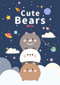 misty cat-Cute Bears Galaxy blue