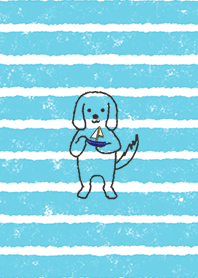 いぬボーダー（船とマリンと犬）