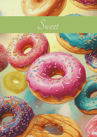 Delicious donuts2 on moss green