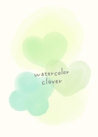 Watercolor happy clover and heart