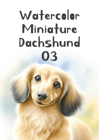 Cute Dachshund in Watercolor 03 (Yellow)
