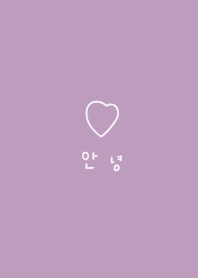 Purple and loose heart. Korean.