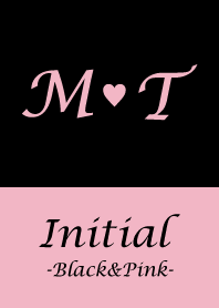 Initial "M&T" -Black&Pink-
